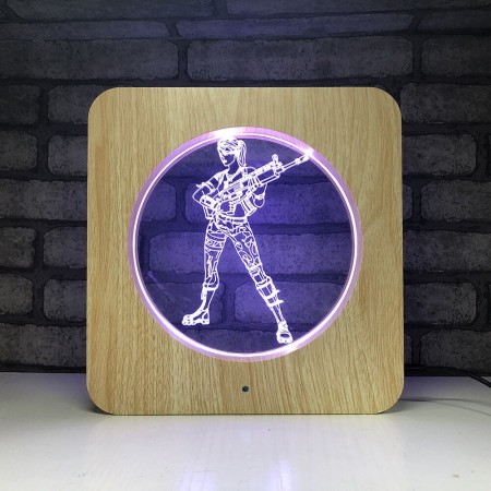 Lampe en bois - Soldat